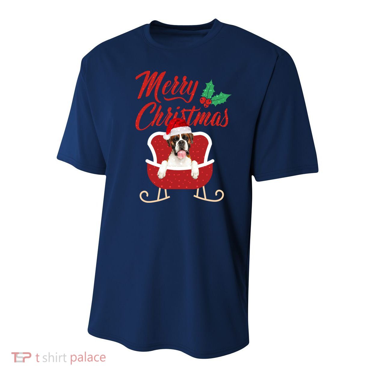 Boxer Dog Merry Christmas Design For The Holiday Season! Youth Performance Sprint T-Shirt