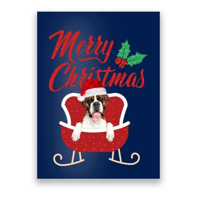 Boxer Dog Merry Christmas Design For The Holiday Season! Poster
