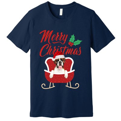 Boxer Dog Merry Christmas Design For The Holiday Season! Premium T-Shirt
