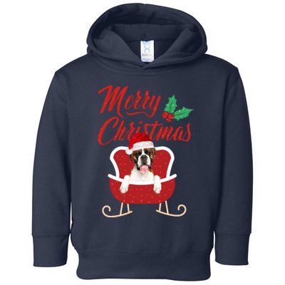 Boxer Dog Merry Christmas Design For The Holiday Season! Toddler Hoodie