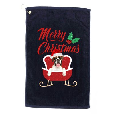 Boxer Dog Merry Christmas Design For The Holiday Season! Platinum Collection Golf Towel