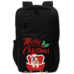 Bulldog Dog Merry Christmas Design For The Holiday Season! Impact Tech Backpack