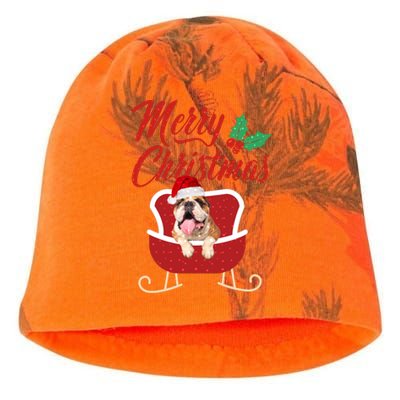 Bulldog Dog Merry Christmas Design For The Holiday Season! Kati - Camo Knit Beanie