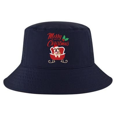 Bulldog Dog Merry Christmas Design For The Holiday Season! Cool Comfort Performance Bucket Hat