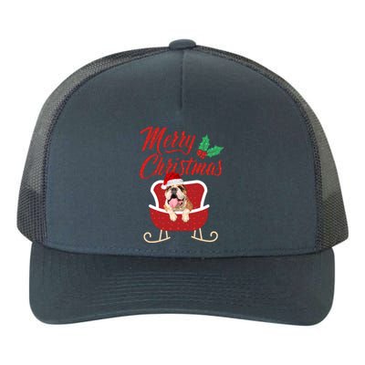 Bulldog Dog Merry Christmas Design For The Holiday Season! Yupoong Adult 5-Panel Trucker Hat