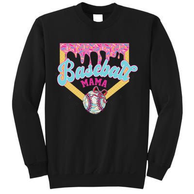 Baseball Drip Mama Ice Cream Drip Baseball Mom Sweatshirt
