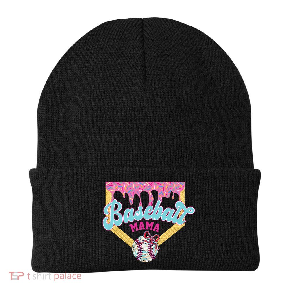 Baseball Drip Mama Ice Cream Drip Baseball Mom Beanie