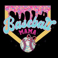 Baseball Drip Mama Ice Cream Drip Baseball Mom 16 in Basic Backpack