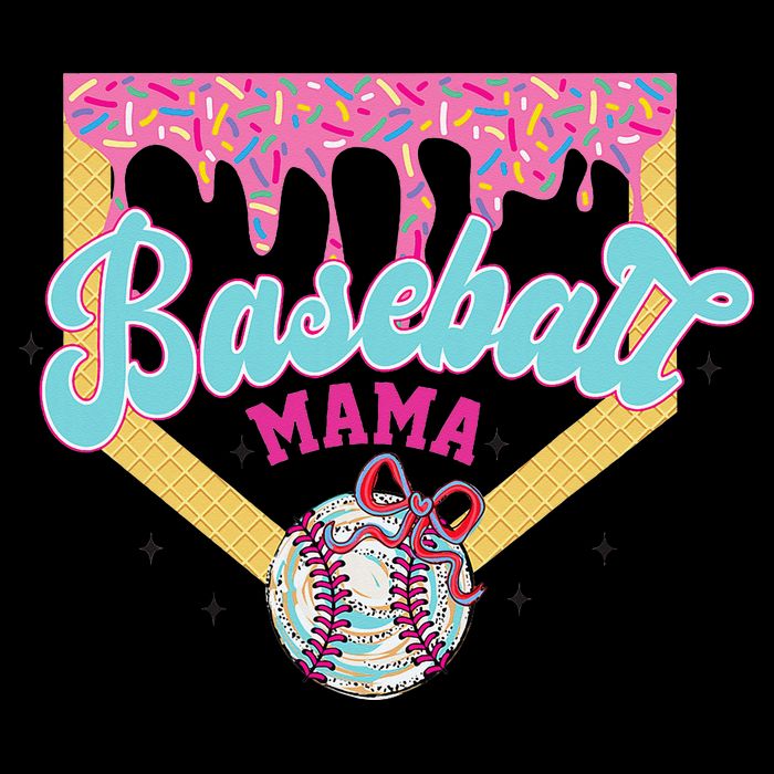 Baseball Drip Mama Ice Cream Drip Baseball Mom 16 in Basic Backpack