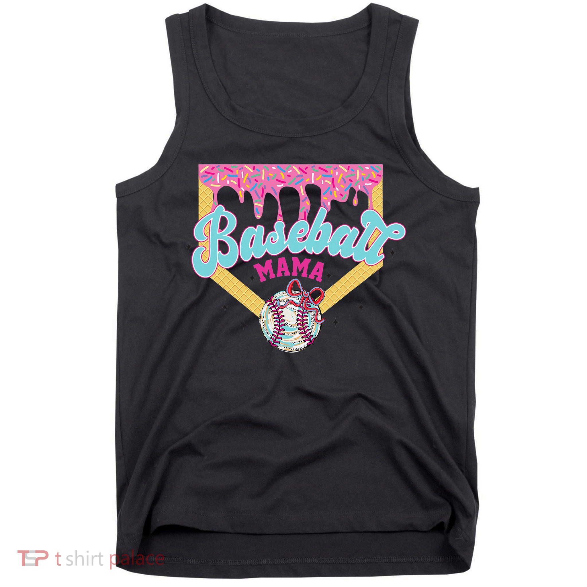 Baseball Drip Mama Ice Cream Drip Baseball Mom Tank Top