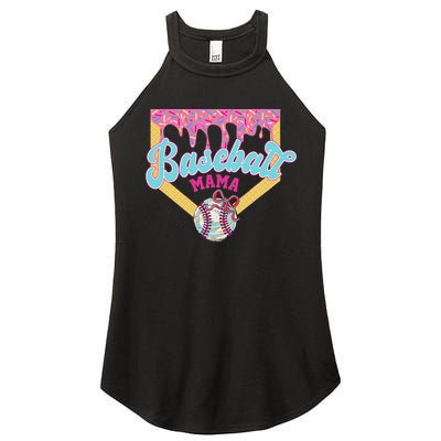 Baseball Drip Mama Ice Cream Drip Baseball Mom Women's Perfect Tri Rocker Tank