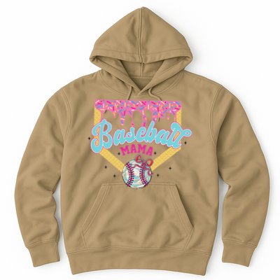 Baseball Drip Mama Ice Cream Drip Baseball Mom Hoodie