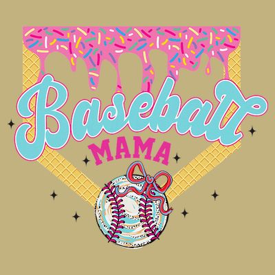 Baseball Drip Mama Ice Cream Drip Baseball Mom T-Shirt