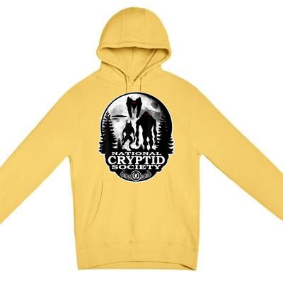 Bigfoot Dogman Mothman Ufo; National Cryptid Society Logo Premium Pullover Hoodie