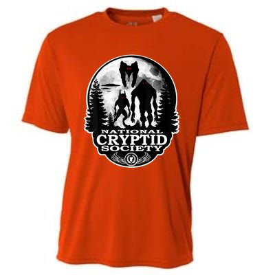 Bigfoot Dogman Mothman Ufo; National Cryptid Society Logo Cooling Performance Crew T-Shirt