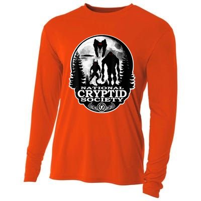 Bigfoot Dogman Mothman Ufo; National Cryptid Society Logo Cooling Performance Long Sleeve Crew