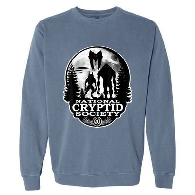 Bigfoot Dogman Mothman Ufo; National Cryptid Society Logo Garment-Dyed Sweatshirt