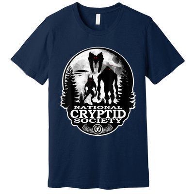 Bigfoot Dogman Mothman Ufo; National Cryptid Society Logo Premium T-Shirt