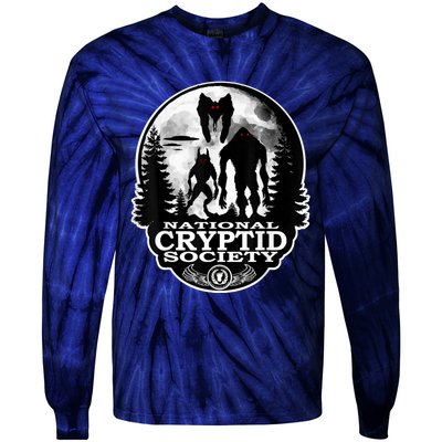 Bigfoot Dogman Mothman Ufo; National Cryptid Society Logo Tie-Dye Long Sleeve Shirt