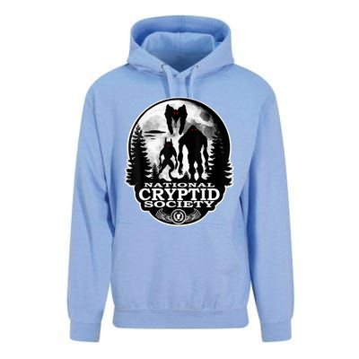 Bigfoot Dogman Mothman Ufo; National Cryptid Society Logo Unisex Surf Hoodie