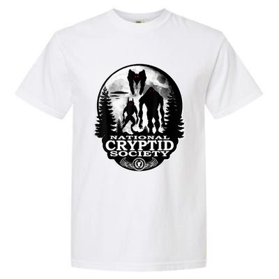 Bigfoot Dogman Mothman Ufo; National Cryptid Society Logo Garment-Dyed Heavyweight T-Shirt