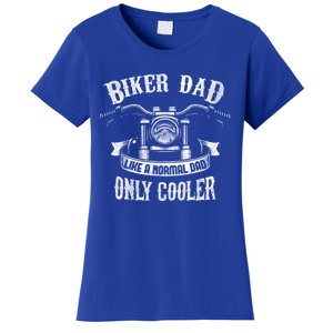 Biker Dad Motorcycle Fathers Day Design For Fathers Gift Women's T-Shirt