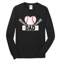 Baseball Dad Matching Family Softball Baseball Lover Tall Long Sleeve T-Shirt