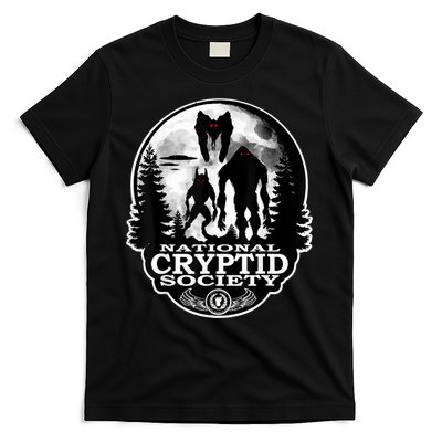 Bigfoot Dogman Mothman UFO; National Cryptid Society Logo T-Shirt