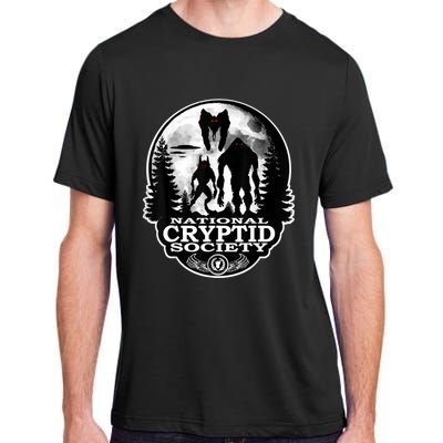 Bigfoot Dogman Mothman UFO; National Cryptid Society Logo Adult ChromaSoft Performance T-Shirt