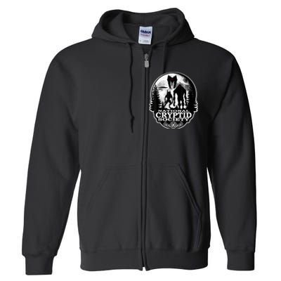 Bigfoot Dogman Mothman UFO; National Cryptid Society Logo Full Zip Hoodie