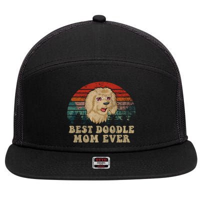 Best Doodle Mom Ever 7 Panel Mesh Trucker Snapback Hat