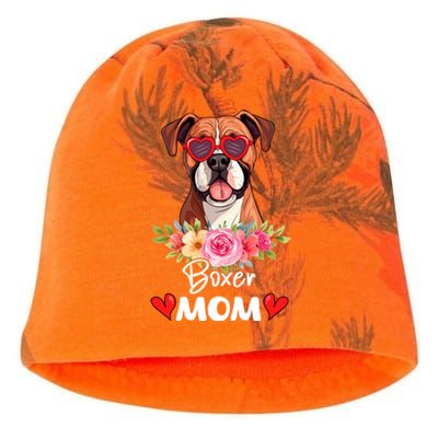 Boxer Dog Mama Mom Sunglasses Flower Dog Lover Owner Kati - Camo Knit Beanie