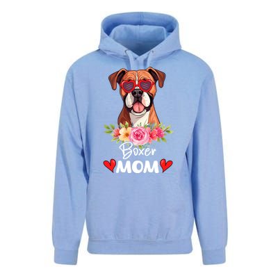 Boxer Dog Mama Mom Sunglasses Flower Dog Lover Owner Unisex Surf Hoodie