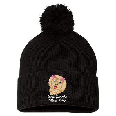 Best Doodle Mom Ever Pom Pom 12in Knit Beanie