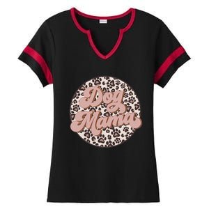 Bleached Dog Mama Leopard And Boho Mom Life Mothers Day Gift Ladies Halftime Notch Neck Tee