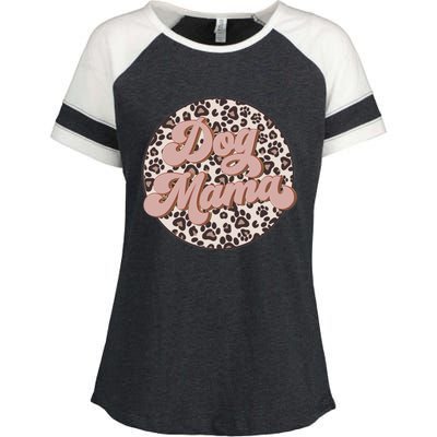 Bleached Dog Mama Leopard And Boho Mom Life Mothers Day Gift Enza Ladies Jersey Colorblock Tee