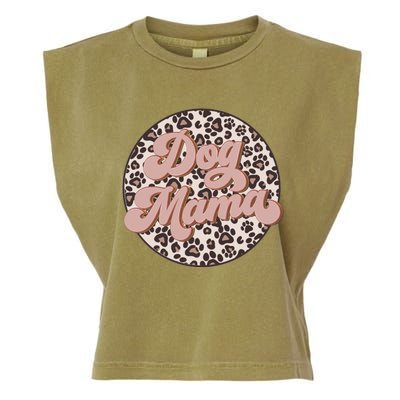 Bleached Dog Mama Leopard And Boho Mom Life Mothers Day Gift Garment-Dyed Women's Muscle Tee