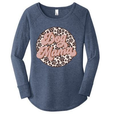 Bleached Dog Mama Leopard And Boho Mom Life Mothers Day Gift Women's Perfect Tri Tunic Long Sleeve Shirt