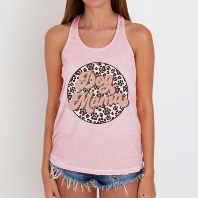 Bleached Dog Mama Leopard And Boho Mom Life Mothers Day Gift Women's Knotted Racerback Tank