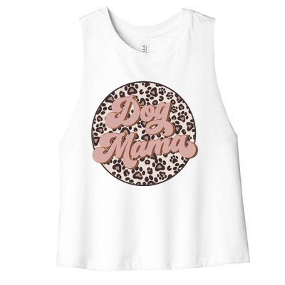 Bleached Dog Mama Leopard And Boho Mom Life Mothers Day Gift Women's Racerback Cropped Tank