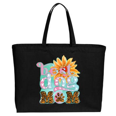 Best Dog Mom Ever Cotton Canvas Jumbo Tote