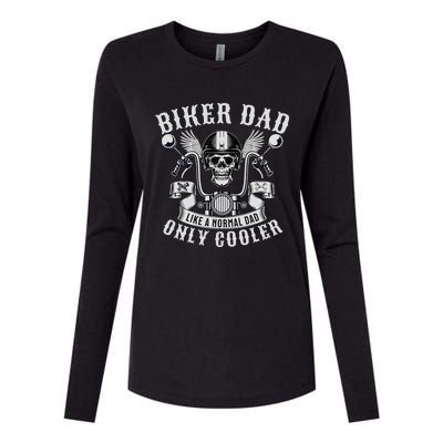 Biker Dad Motorcycle Father Rider Biker Dad Womens Cotton Relaxed Long Sleeve T-Shirt