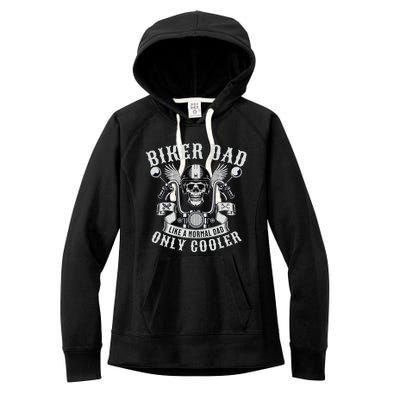 Biker Dad Motorcycle Father Rider Biker Dad Women's Fleece Hoodie