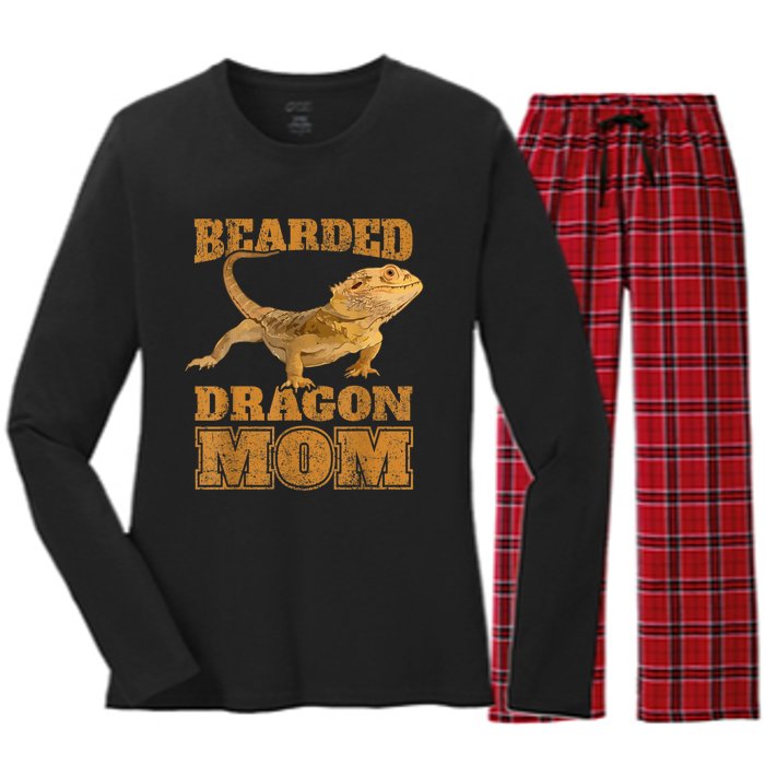 Bearded Dragon Mom Women's Long Sleeve Flannel Pajama Set 