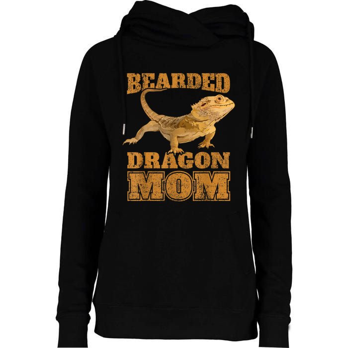 Bearded Dragon Mom Womens Funnel Neck Pullover Hood