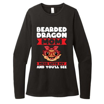 Bearded Dragon Mom Mess With My And You'll See Lizards Funny Gift Womens CVC Long Sleeve Shirt