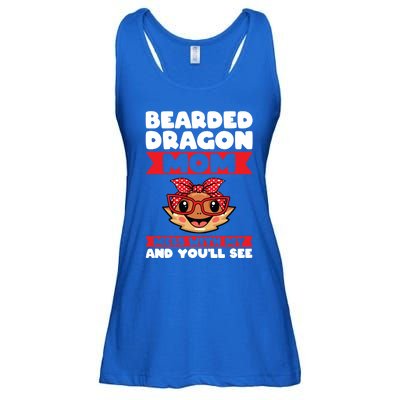 Bearded Dragon Mom Mess With My And You'll See Lizards Funny Gift Ladies Essential Flowy Tank