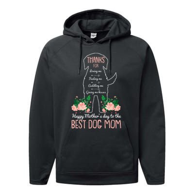 Best Dog Mom Mothers Day Cute Puppy Lover Mama Momma Mommy Performance Fleece Hoodie