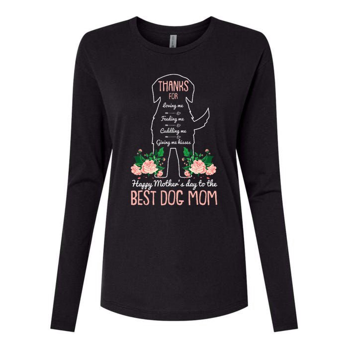 Best Dog Mom Mothers Day Cute Puppy Lover Mama Momma Mommy Womens Cotton Relaxed Long Sleeve T-Shirt