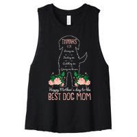 Best Dog Mom Mothers Day Cute Puppy Lover Mama Momma Mommy Women's Racerback Cropped Tank